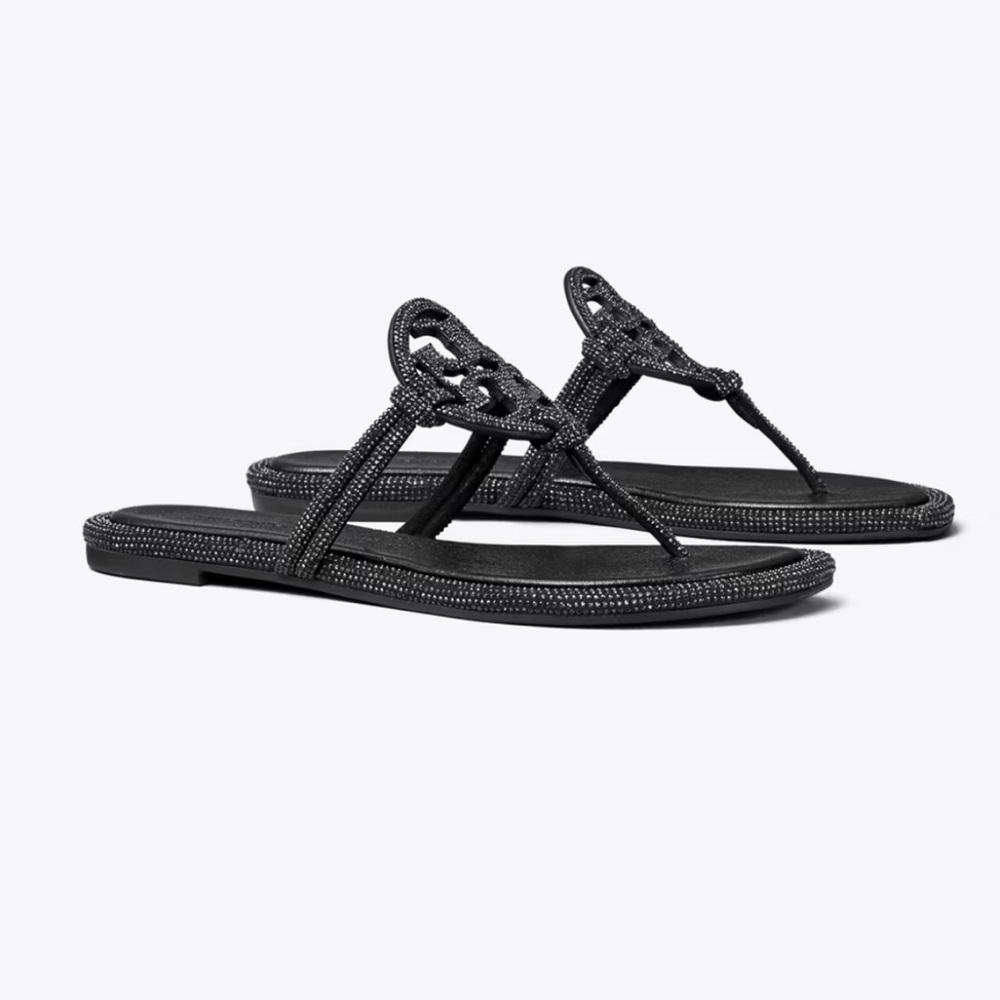 Tory Burch Miller Pave Knotted Sandal Black